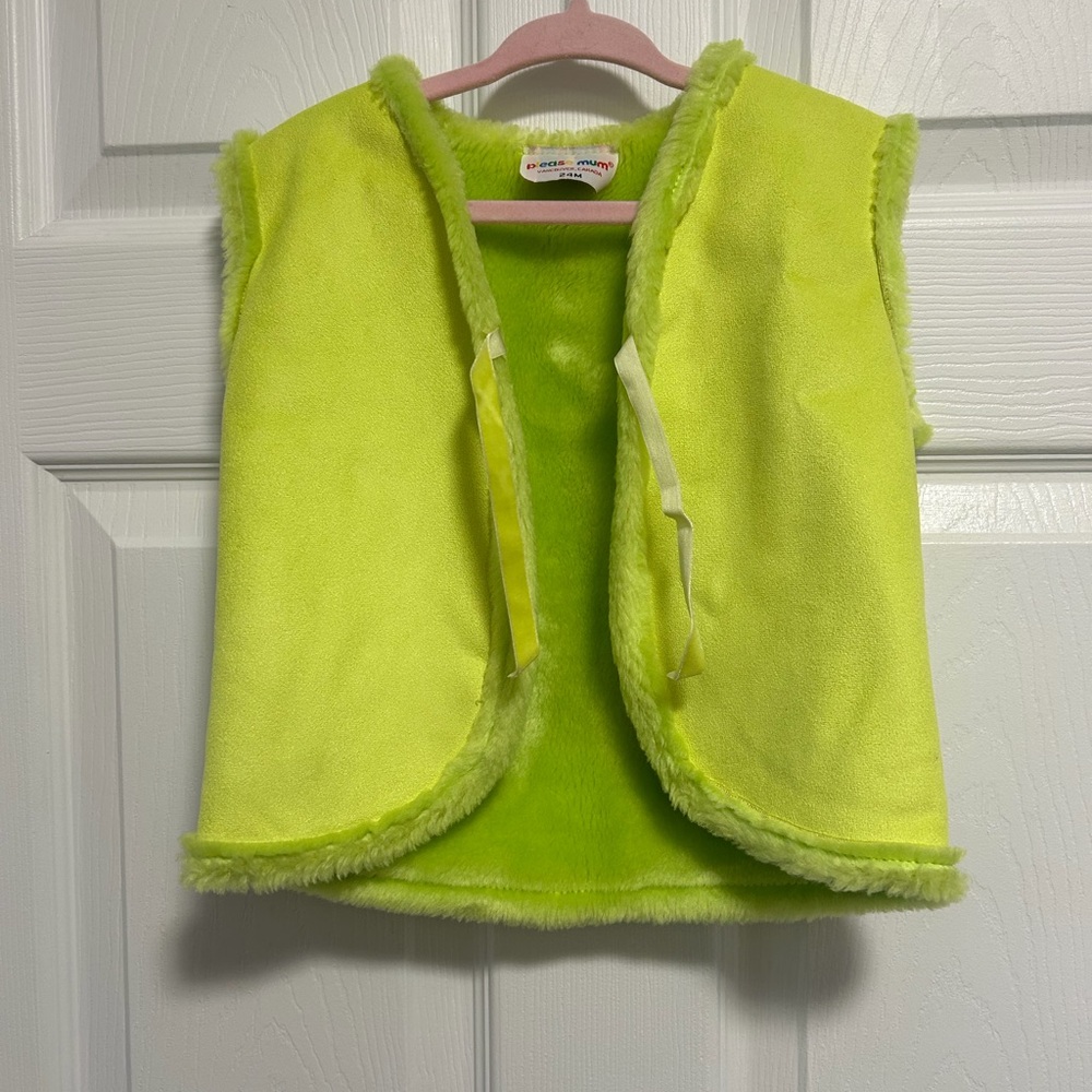 Kids Lime Green Suede Vest